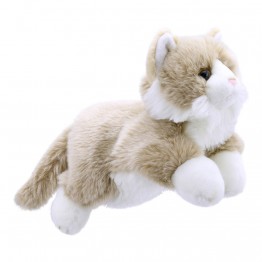 Full-Bodied Animal Puppet: Beige and White Cat