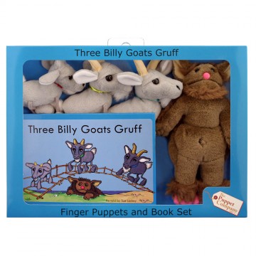 Three Billy Goats Gruff Finger Puppets & Book Set Boxed